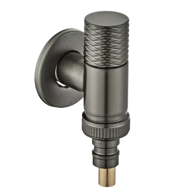 Bunduki Grey Knurled Hushughulikia Maji Acha Angle Valve