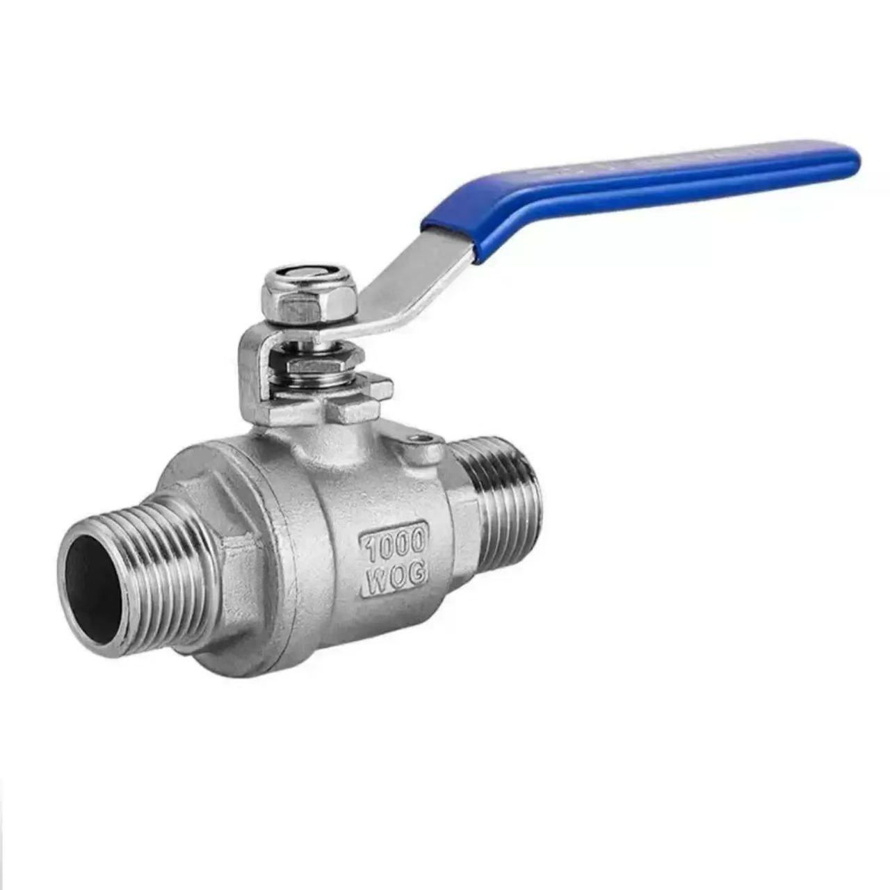 Valve ya mpira wa nyuzi ya kiume yenye vipande viwili Valve ya mpira wa nyuzi ya kiume yenye vipande viwili